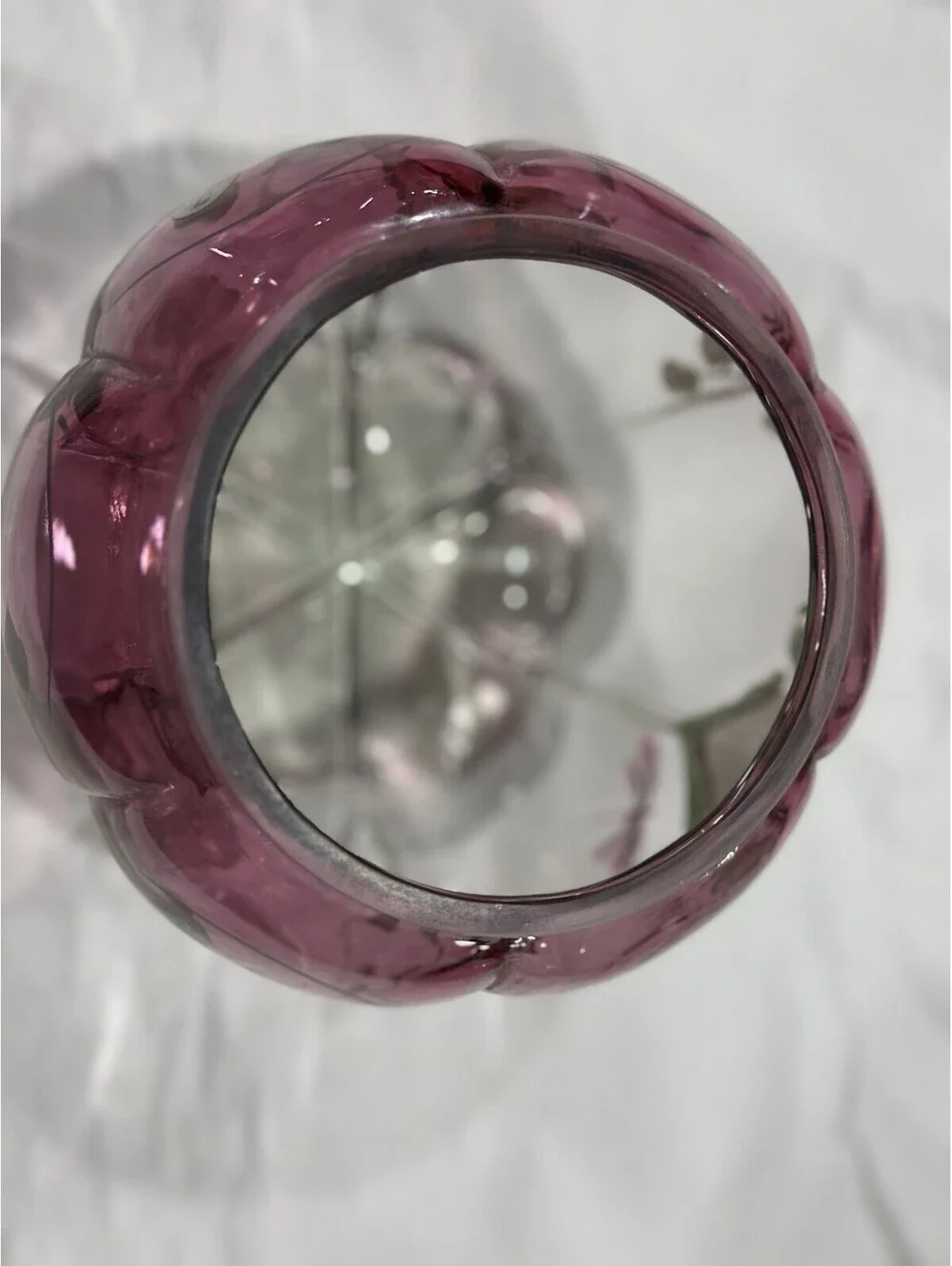 Limited Ed. Fenton Cranberry Glass Melon-Ribbed Rose Bowl Numbered Signed RARE